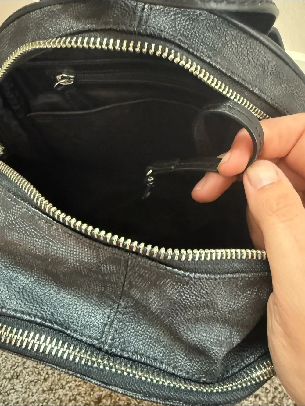 Michael Kors Black Studded Logo Backpack